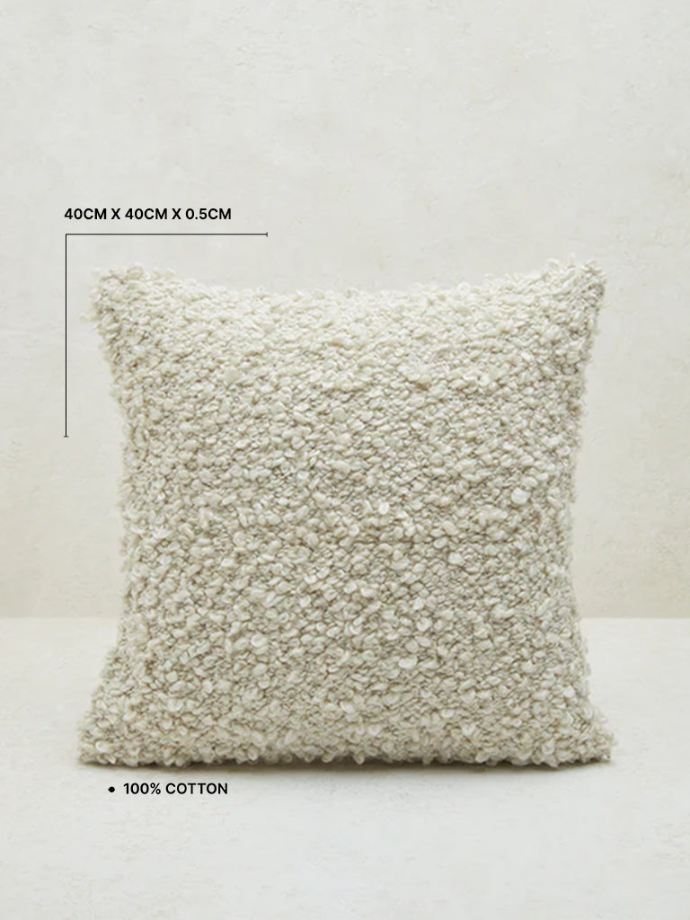 Westside Home Off-White Fleece Cushion Cover