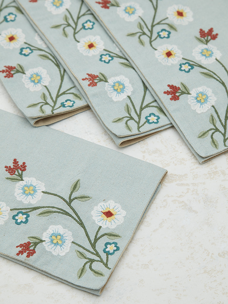 Westside Home Multicolour Floral Printed Placemats (Set of 4)