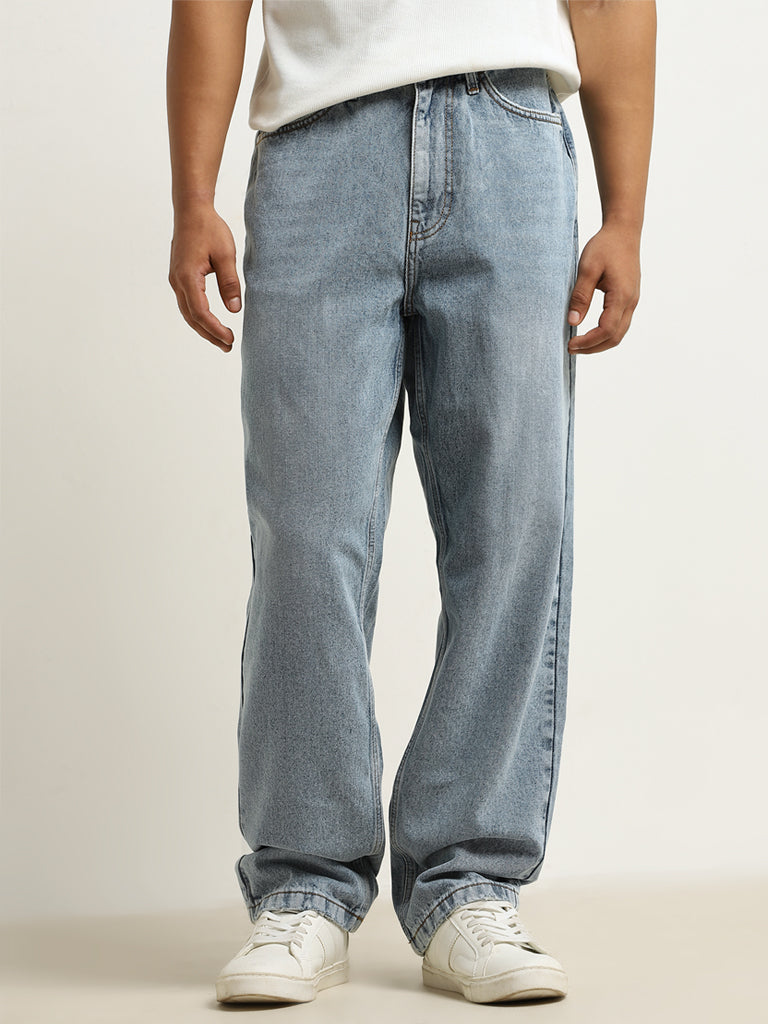 Buy Nuon Blue Relaxed - Fit Mid - Rise Jeans from Westside