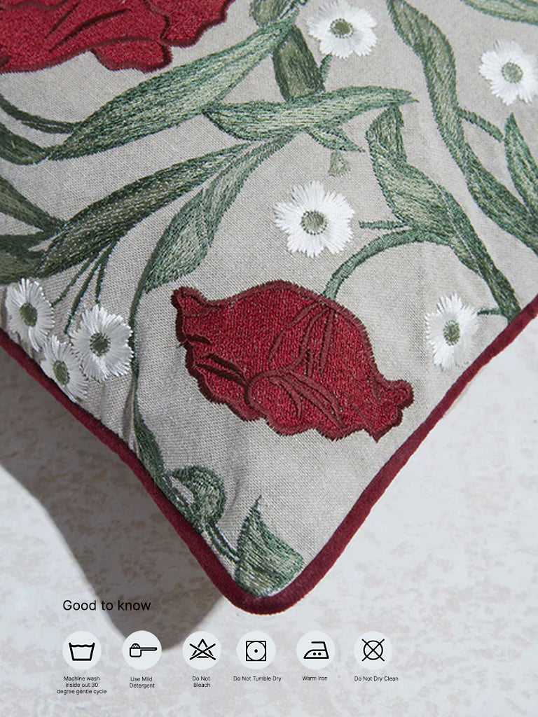 Westside Home Sage Floral Printed Cushion Cover