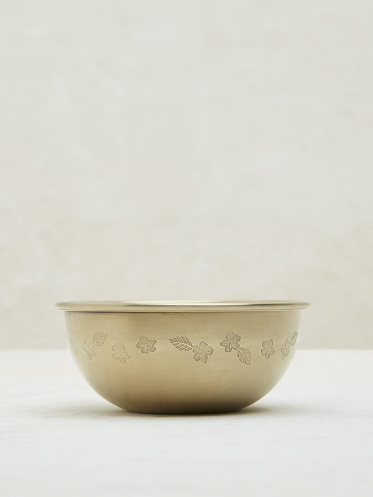 Westside Home Gold Floral Etched Bowl - Small