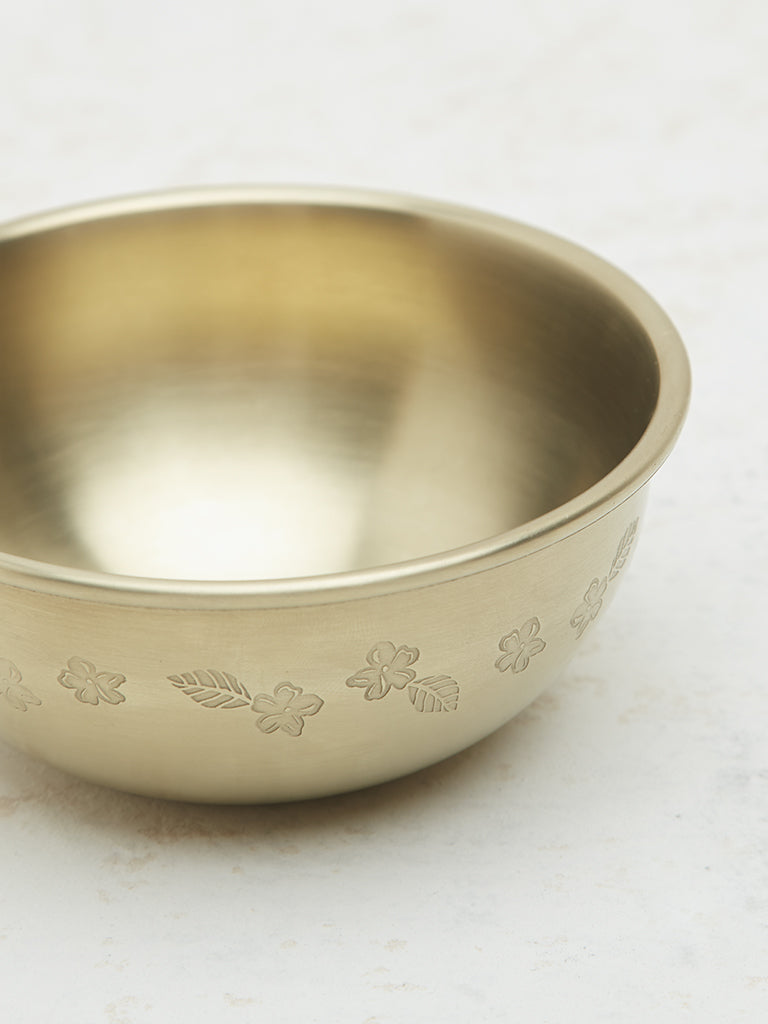 Westside Home Gold Floral Etched Bowl - Small