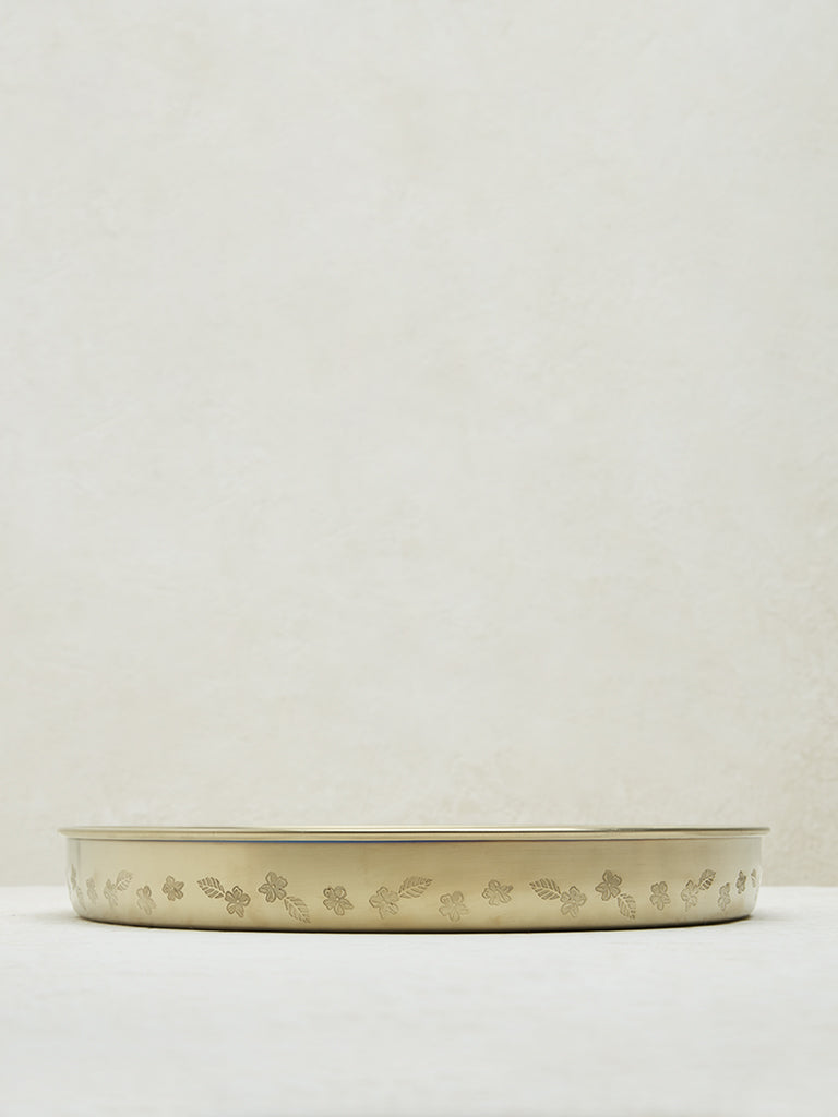 Westside Home Gold Floral Etched Thali