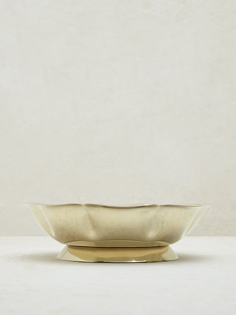 Westside Home Gold Scallop Design Bowl- Large