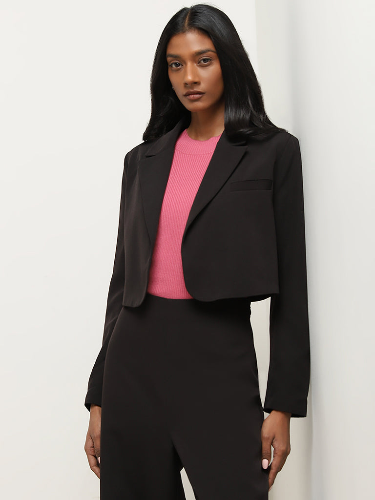 Wardrobe Black Cropped Blazers