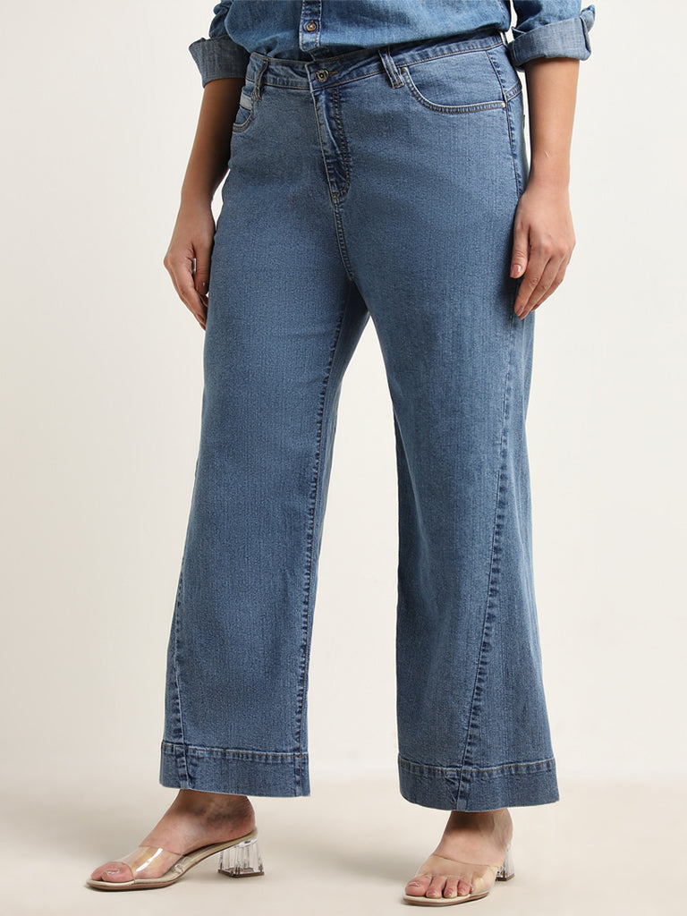 Gia Blue Relaxed - Fit Mid - Rise Jeans