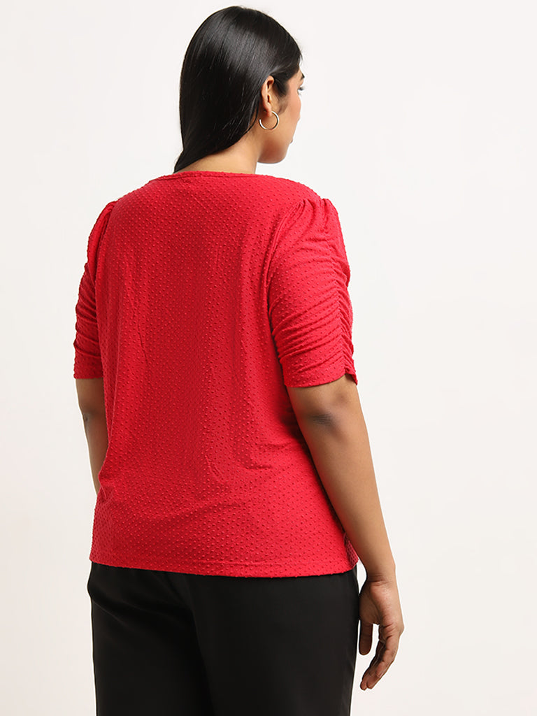 Gia Red Tufted Cotton Top