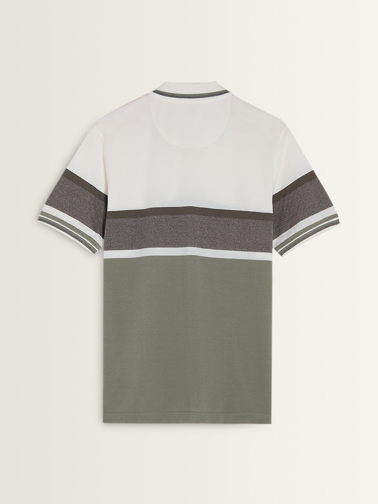 WES Casuals Sage Relaxed-Fit Cotton Polo T-Shirt