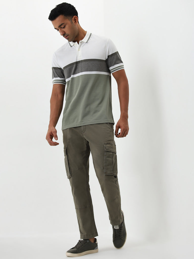 WES Casuals Sage Relaxed-Fit Cotton Polo T-Shirt