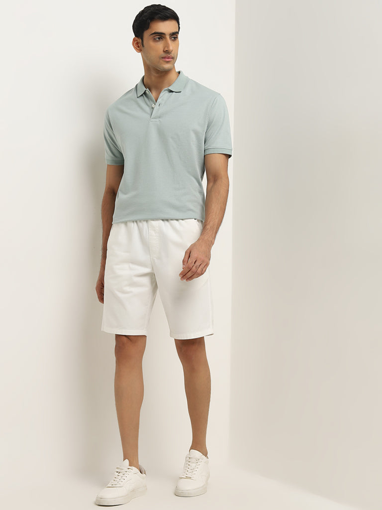 WES Casuals Sage Striped Relaxed-Fit Polo T-Shirt