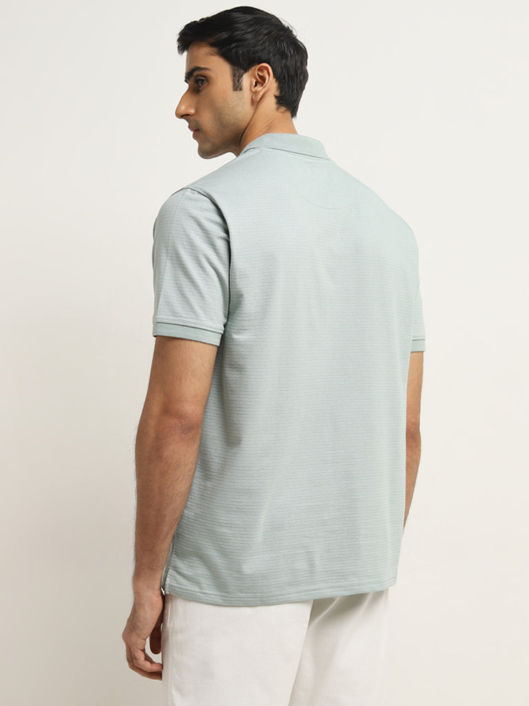 WES Casuals Sage Striped Relaxed-Fit Polo T-Shirt