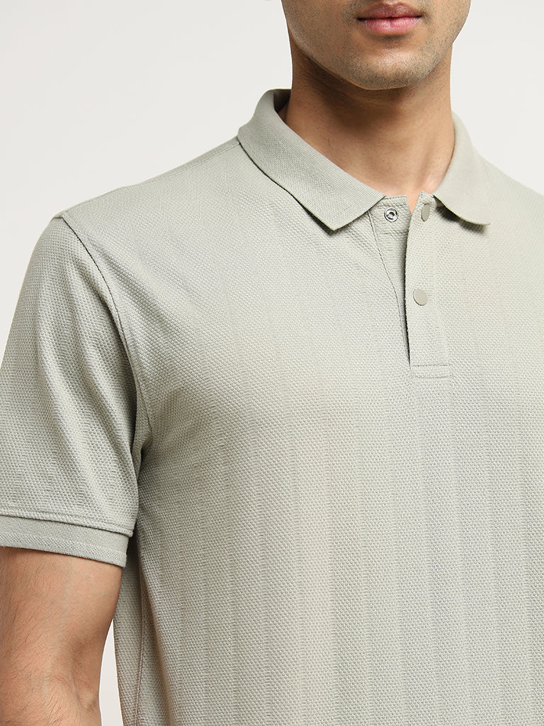 WES Casuals Sage Striped Relaxed-Fit Polo T-Shirt