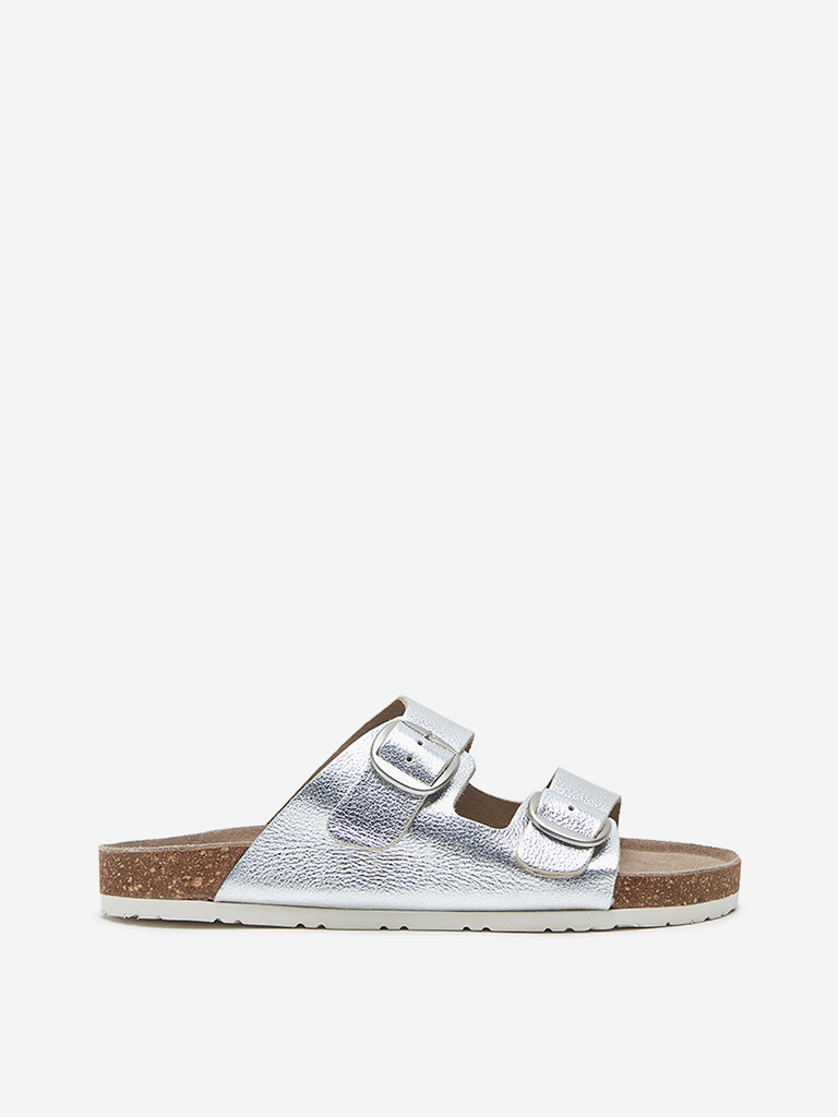 LUNA BLU Silver Double Band Sandals