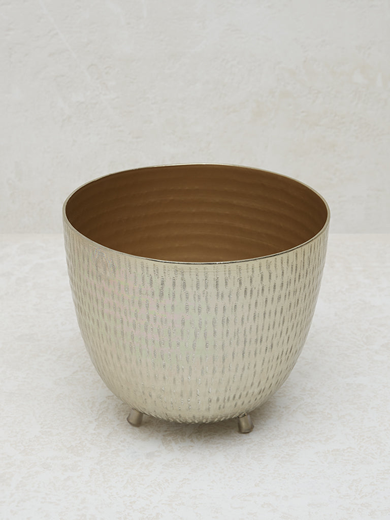 Westside Home Gold Textured Planter- Large