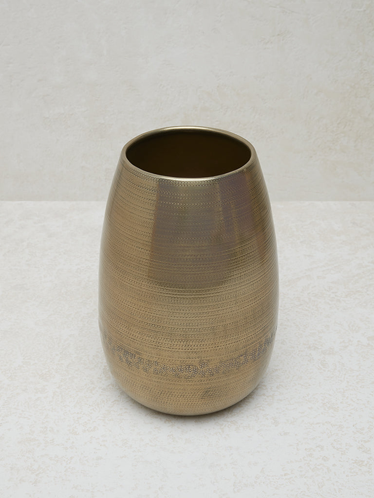 Westside Home Gold Textured Oval Vase