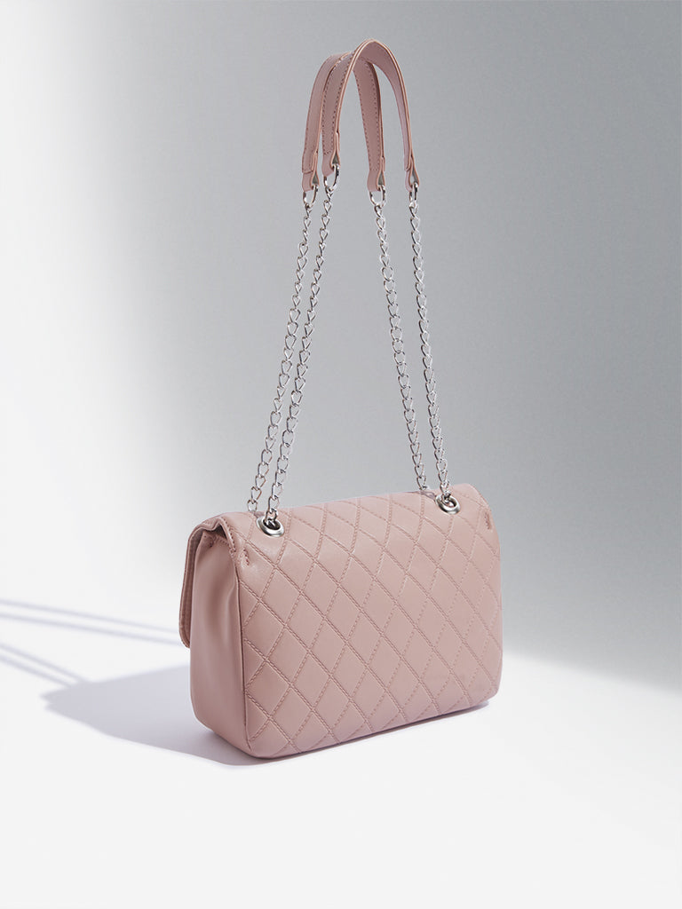 Westside Dusty Pink Quilted Sling Bag