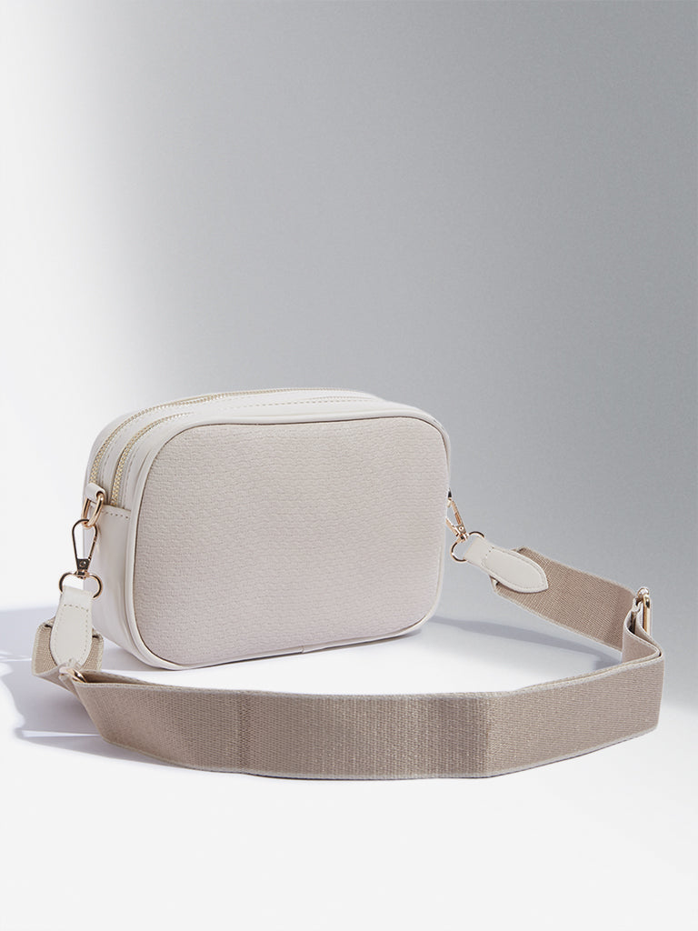 Westside Accessories Off-White Textured Crossbody Bag