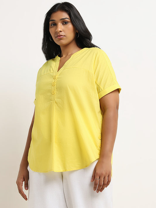 Gia Yellow Solid Cotton Top