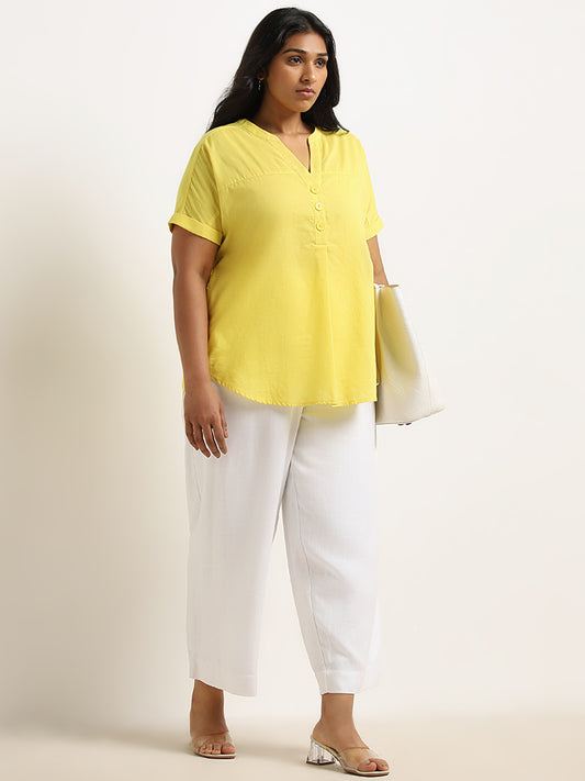 Gia Yellow Solid Cotton Top