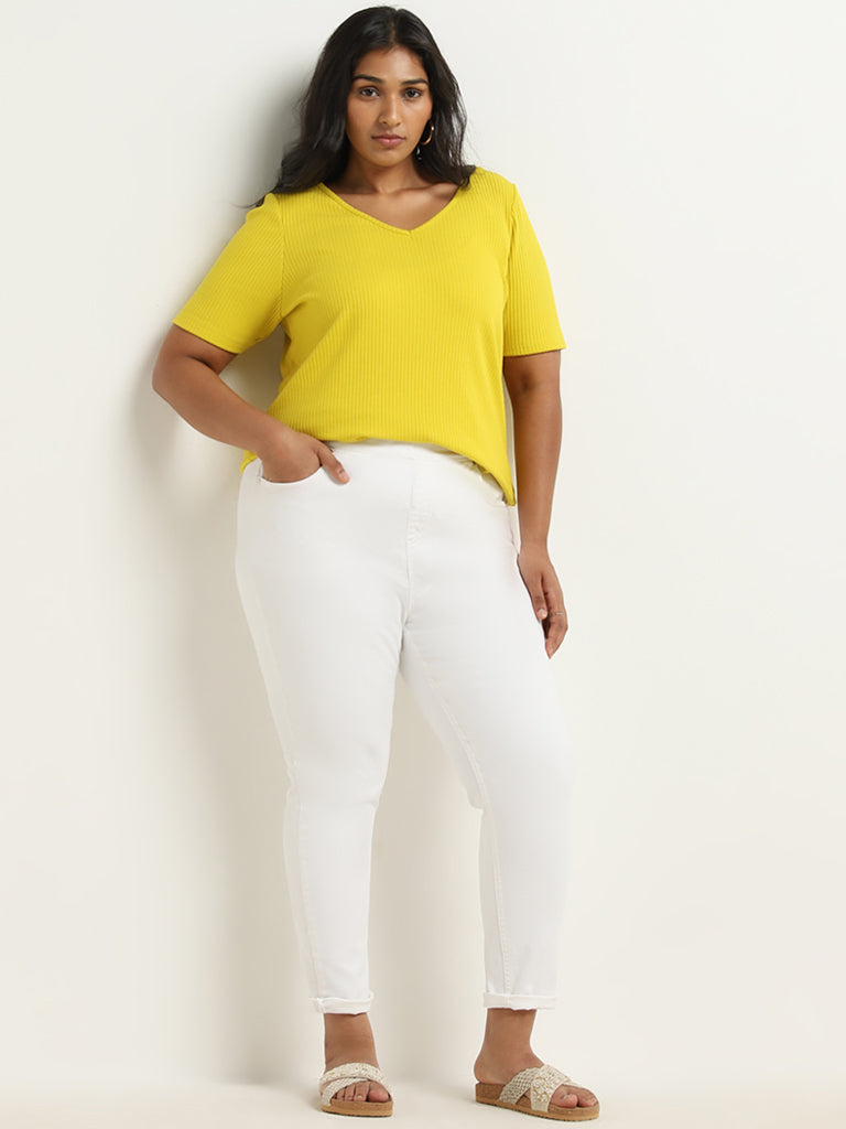 Gia Yellow Ribbed T-Shirt