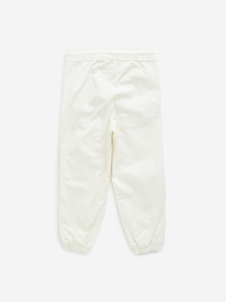 HOP Kids Off-White Mid-Rise Denim Joggers