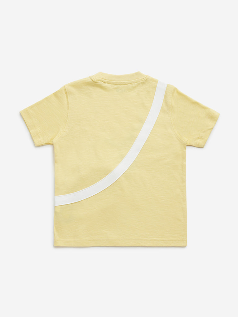 HOP Kids Yellow Football Fanny Pack Design Cotton T-Shirt