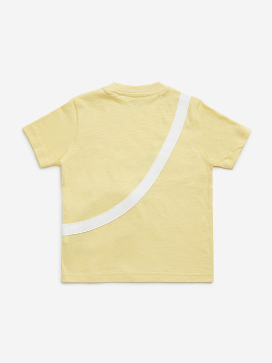 HOP Kids Yellow Football Fanny Pack Design Cotton T-Shirt