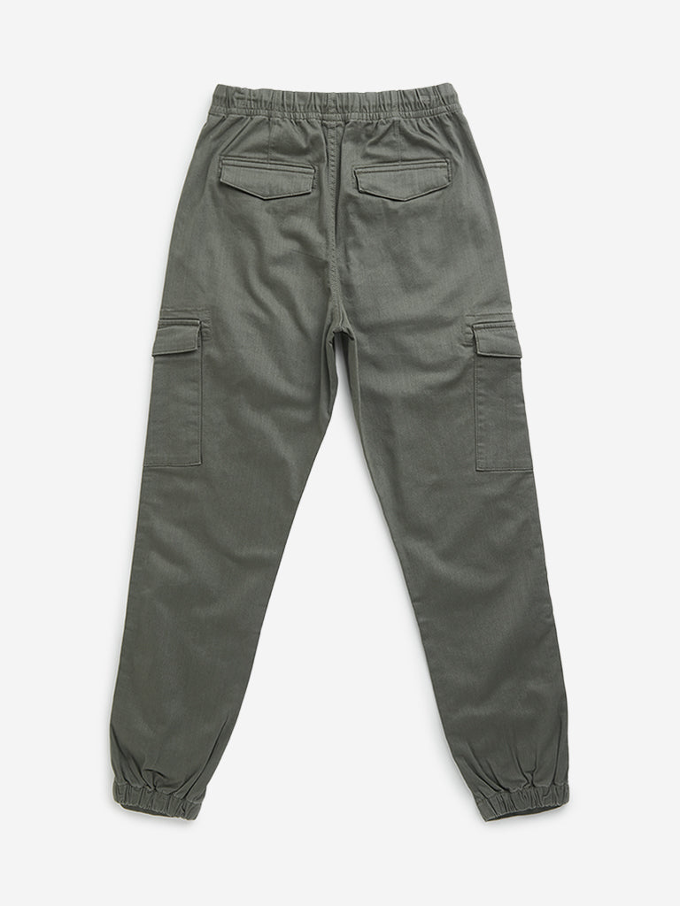 Y&F Kids Sage Cargo-Style Mid-Rise Cotton Joggers