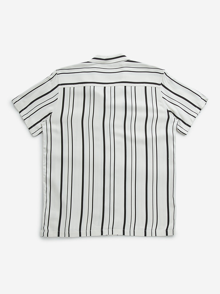 Y&F Kids Black Striped Resort-Fit Shirt