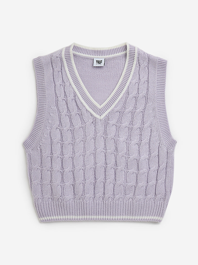 Y&F Kids Lilac Knit-Textured Sweater