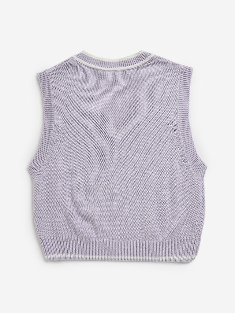 Y&F Kids Lilac Knit-Textured Sweater