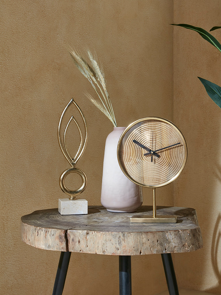 Westside Home Gold Metal Clock on Stand