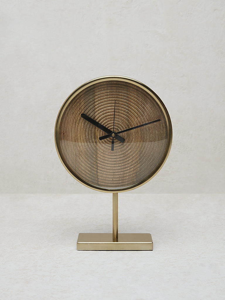 Westside Home Gold Metal Clock on Stand