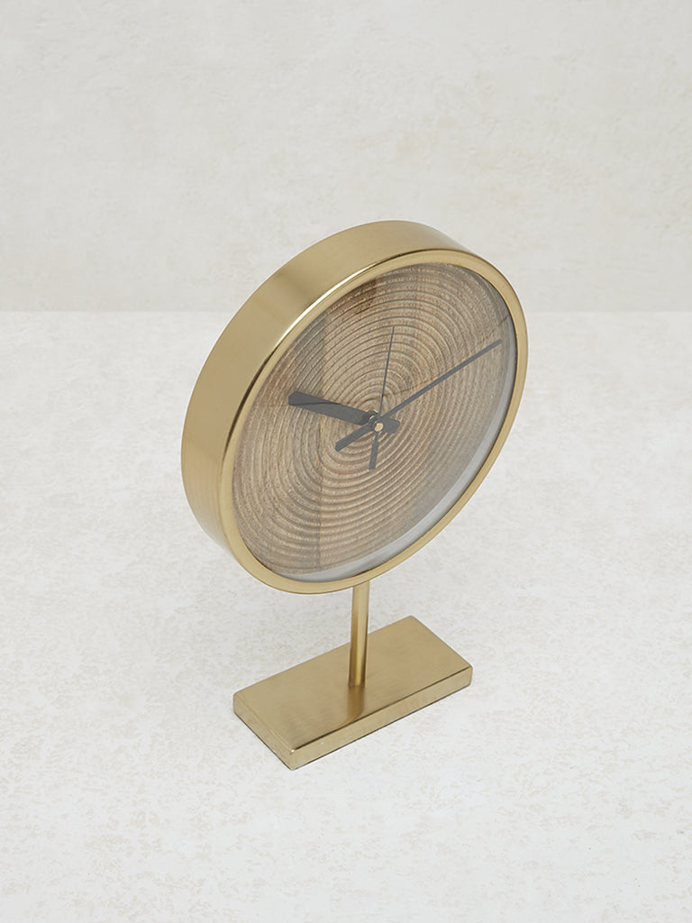 Westside Home Gold Metal Clock on Stand