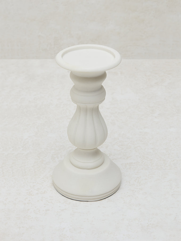 Westside Home White Marble Pillar Candle Stand - Small