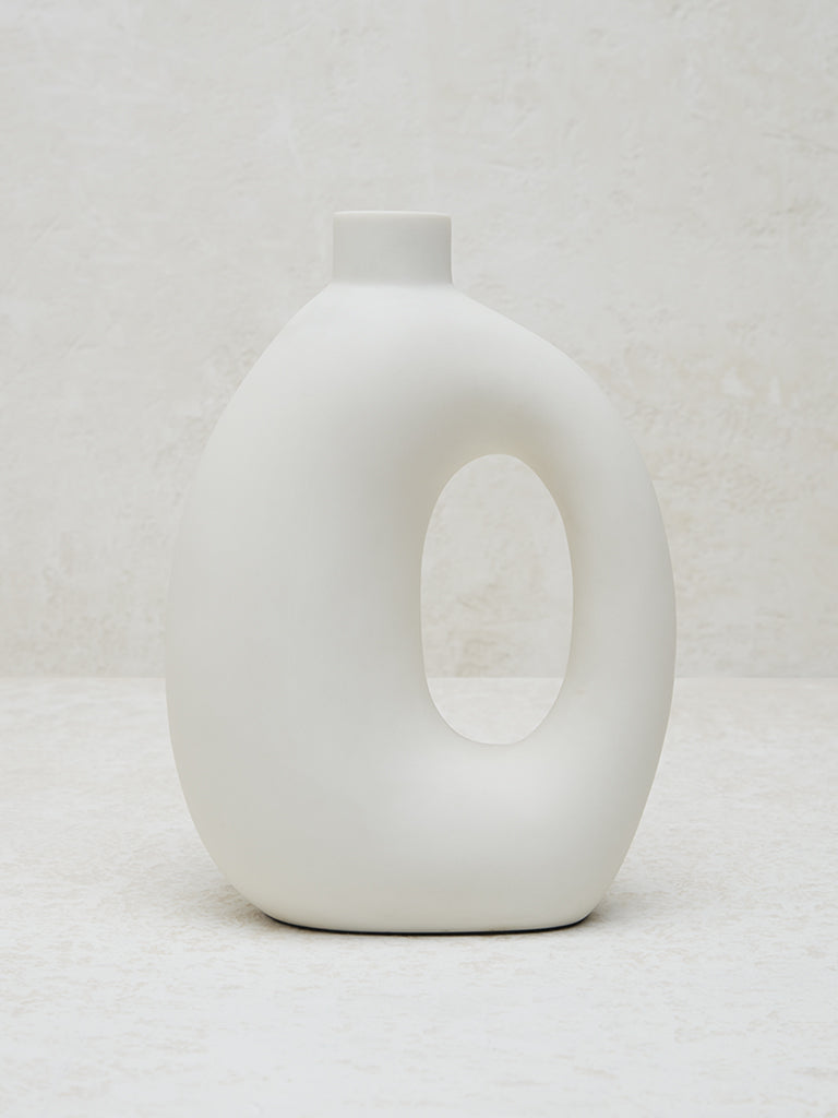 Westside Home White Canister Vase