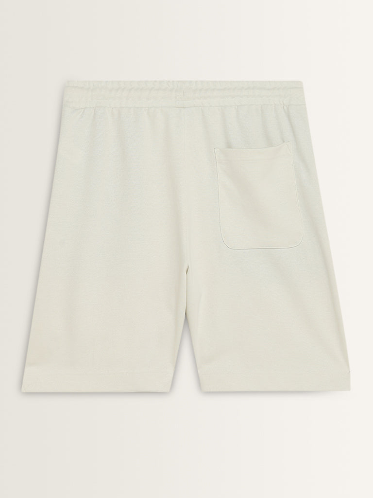 Studiofit White Relaxed-Fit Mid-Rise Shorts