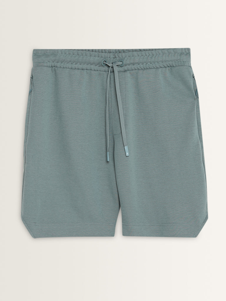 Studiofit Mint Relaxed-Fit Mid-Rise Shorts