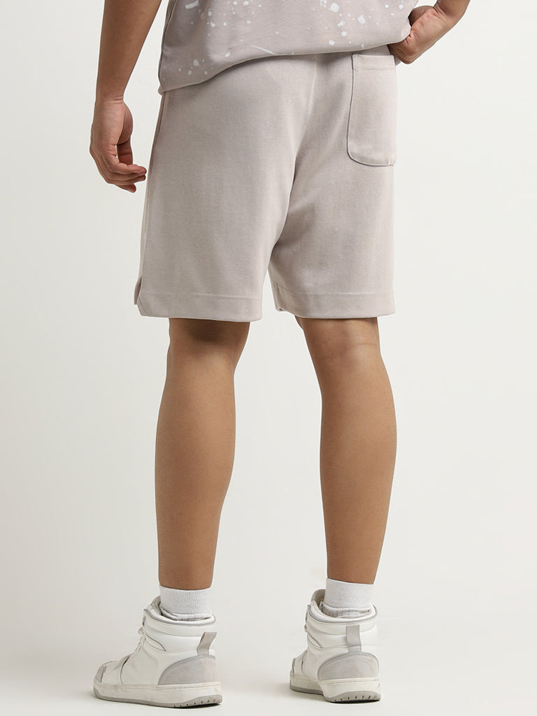 Studiofit Light Mauve Relaxed-Fit Mid-Rise Shorts