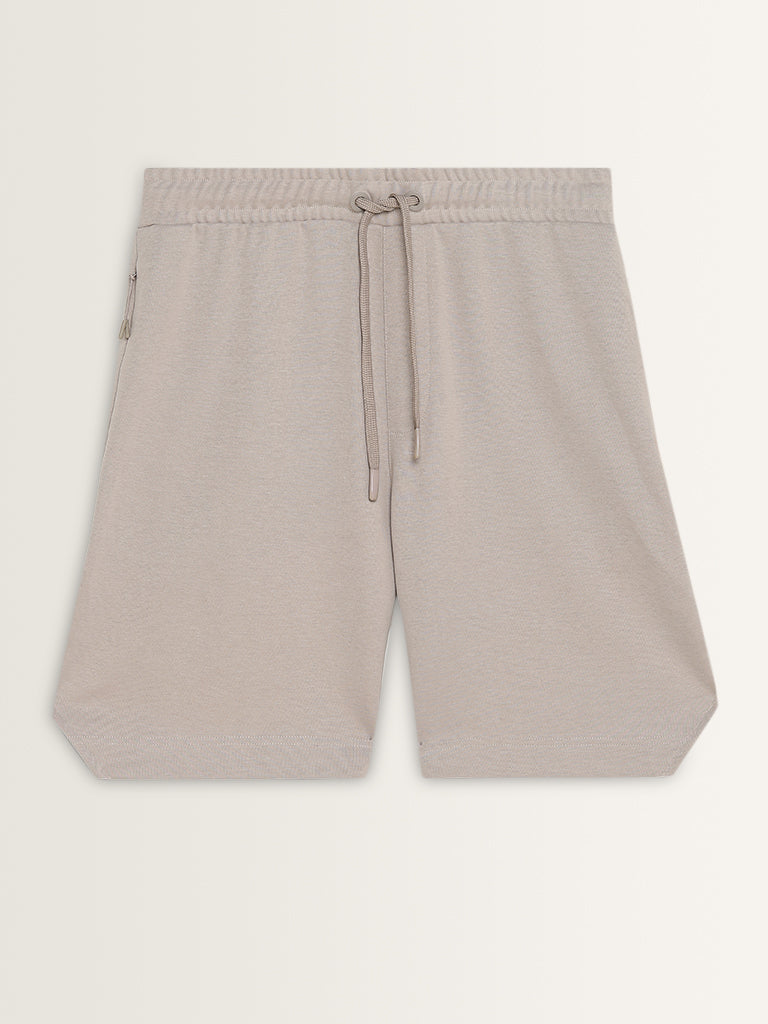 Studiofit Light Mauve Relaxed-Fit Mid-Rise Shorts