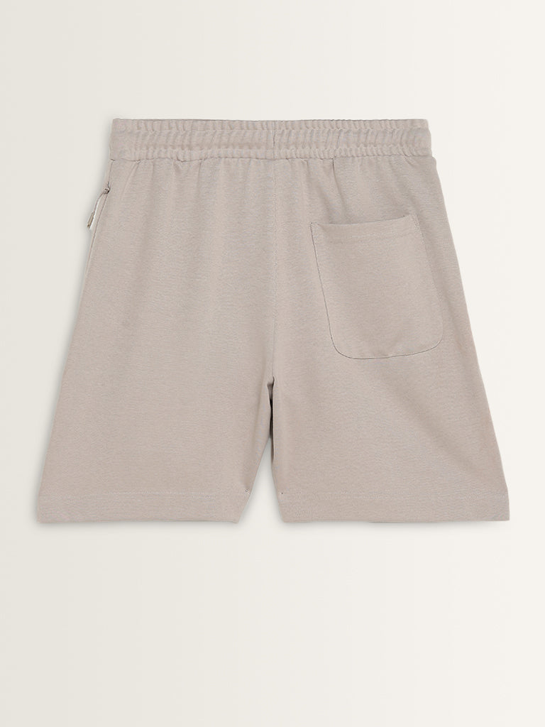 Studiofit Light Mauve Relaxed-Fit Mid-Rise Shorts