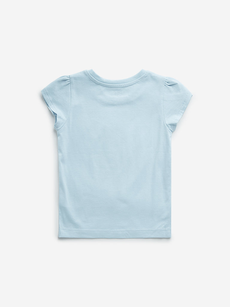 HOP Kids Light Blue Mermaid Design Cotton T-Shirt