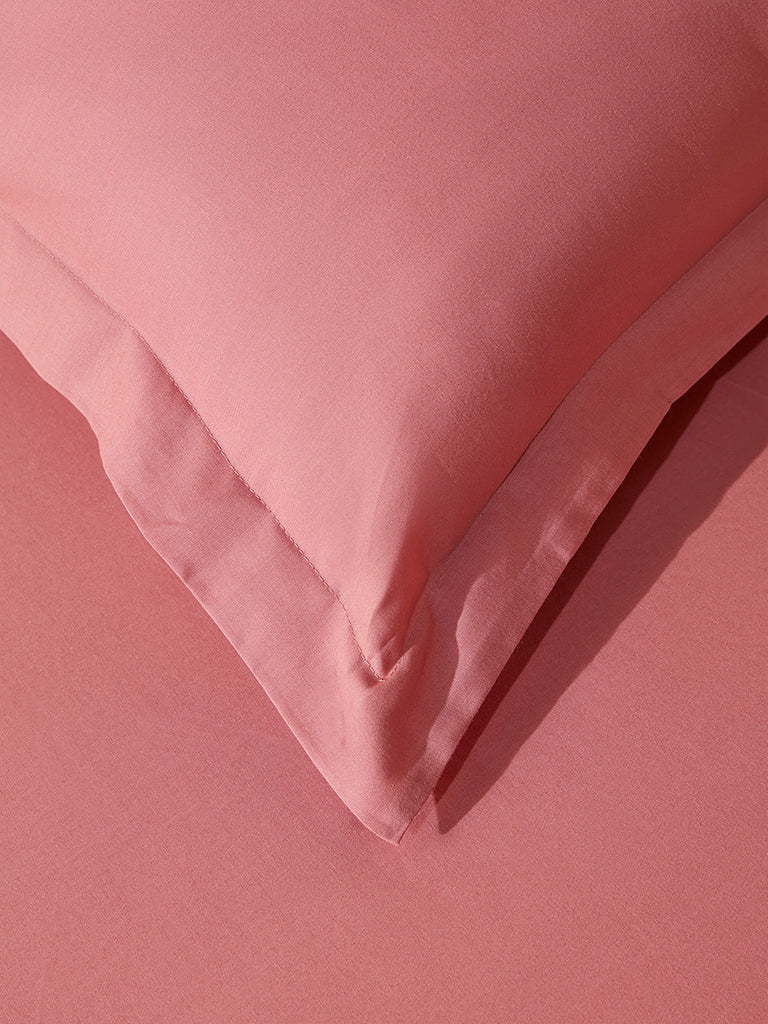 Westside Home Dusty Rose Single Bed Fitted Sheet and Pillowcase Set