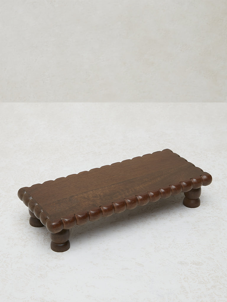 Westside Home Dark Brown Wooden Beads Riser Decorative Accessory