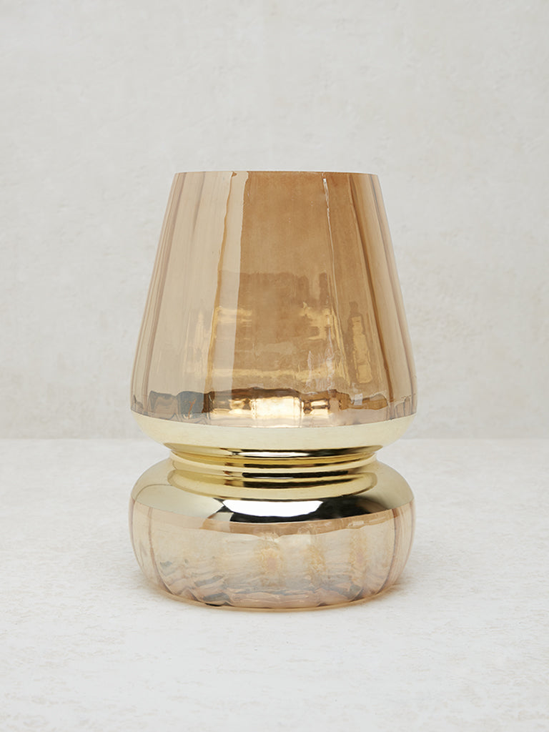 Westside Home Gold Glass Candle Stand-Large