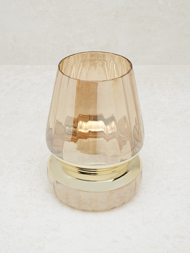 Westside Home Gold Glass Candle Stand-Large