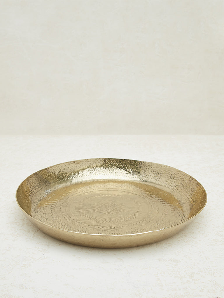 Westside Home Gold Etched Round Serving Platter