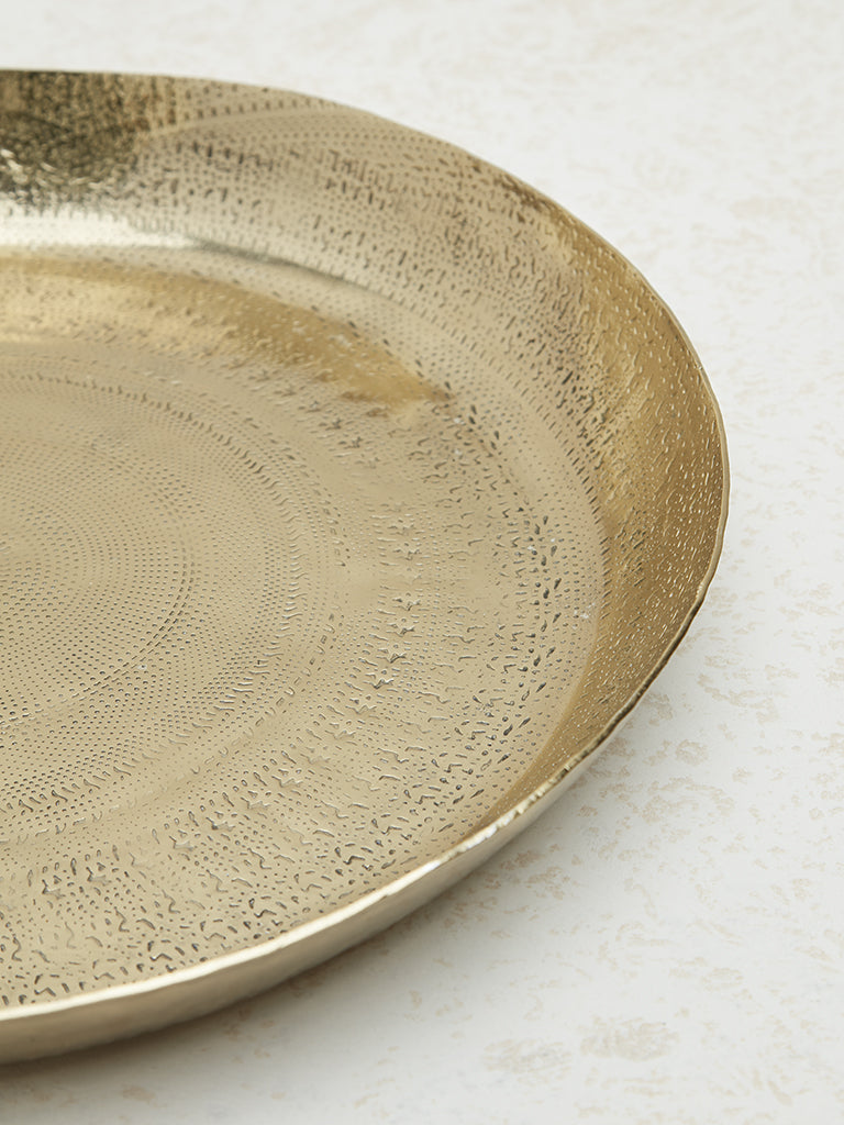 Westside Home Gold Etched Round Serving Platter