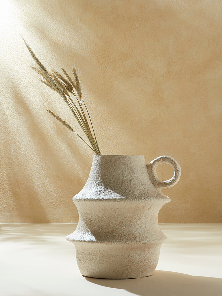 Westside Home Off-White Paper Mache Vase