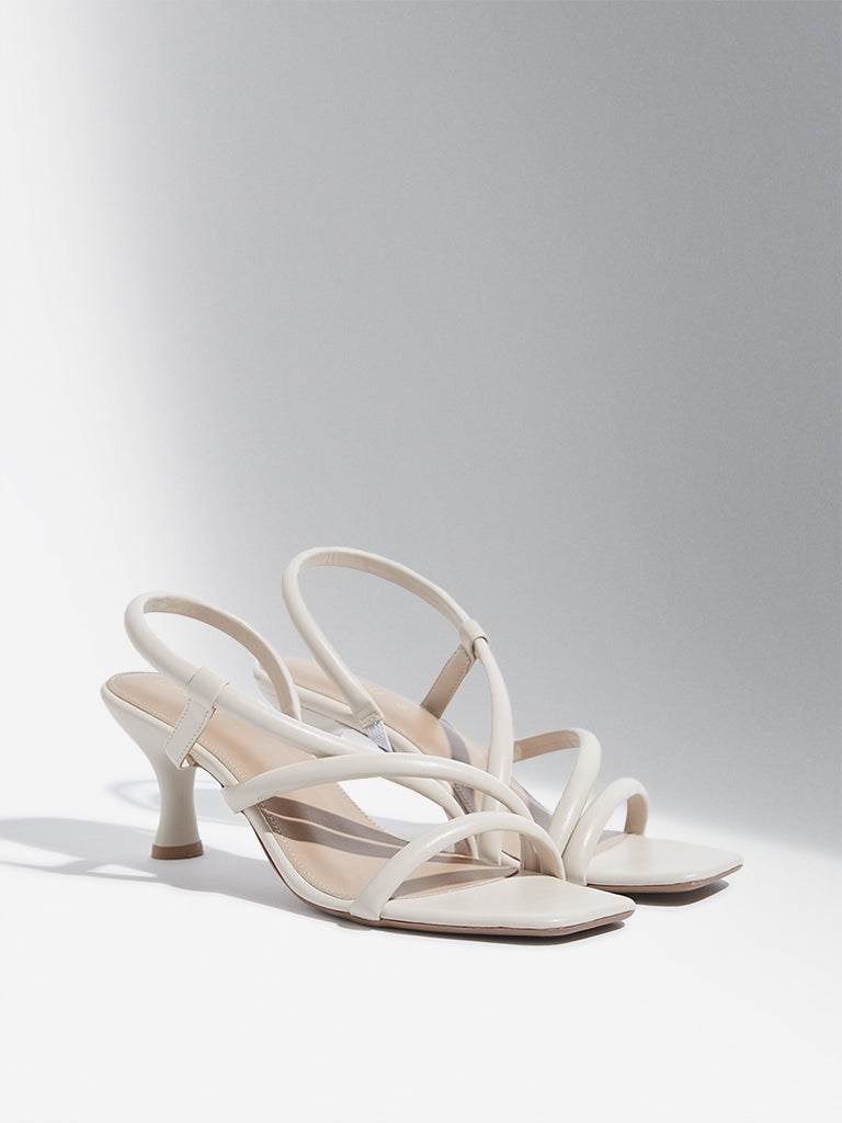 LUNA BLU Ivory Multi-Strap Heel Sandals